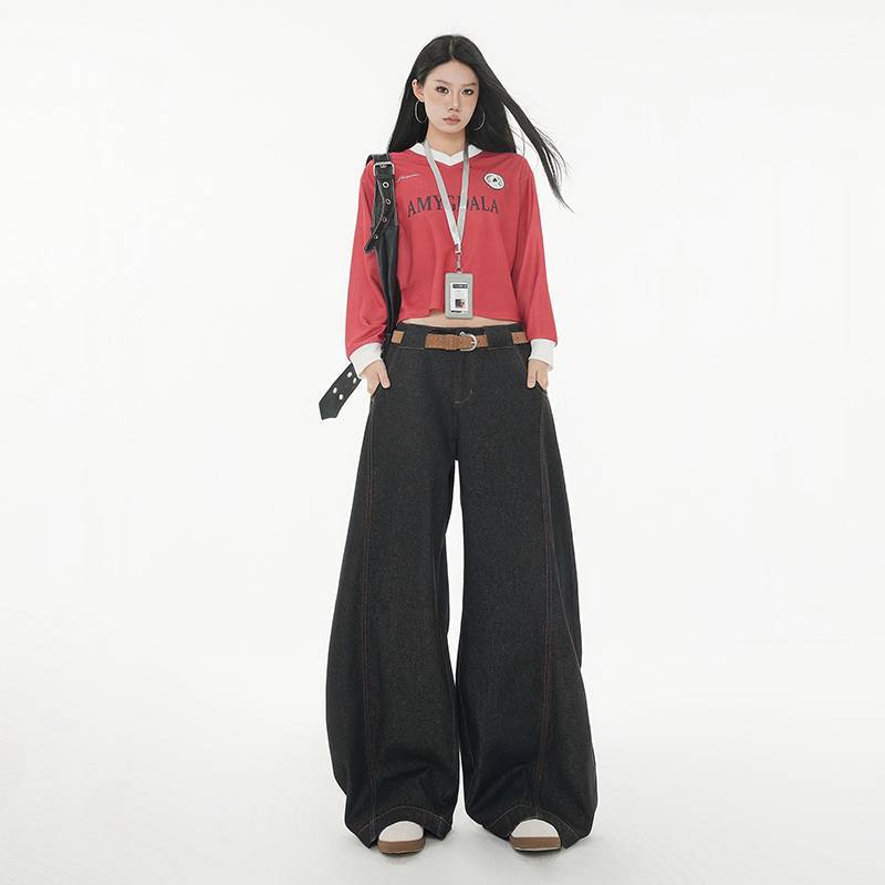 Unisex Classic Denim Jeans Loose Fit Daily Outdoor Wear - Image 1