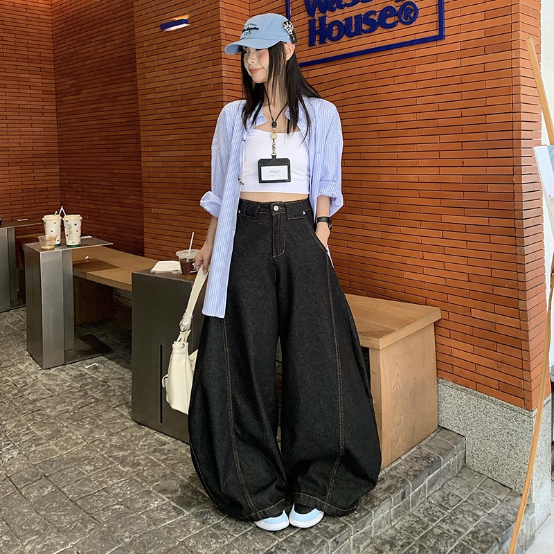 Unisex Classic Denim Jeans Loose Fit Daily Outdoor Wear - Image 3
