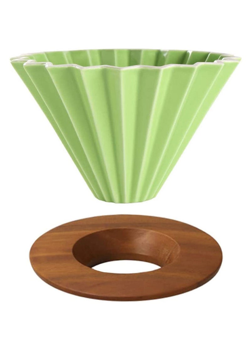 MIBRU Ceramic Coffee Dripper Origami Style Cone Filter Cup Reusable Pour Over Cafe Dripper for Home Office Restaurants 1 To 4 Cups  - Image 1