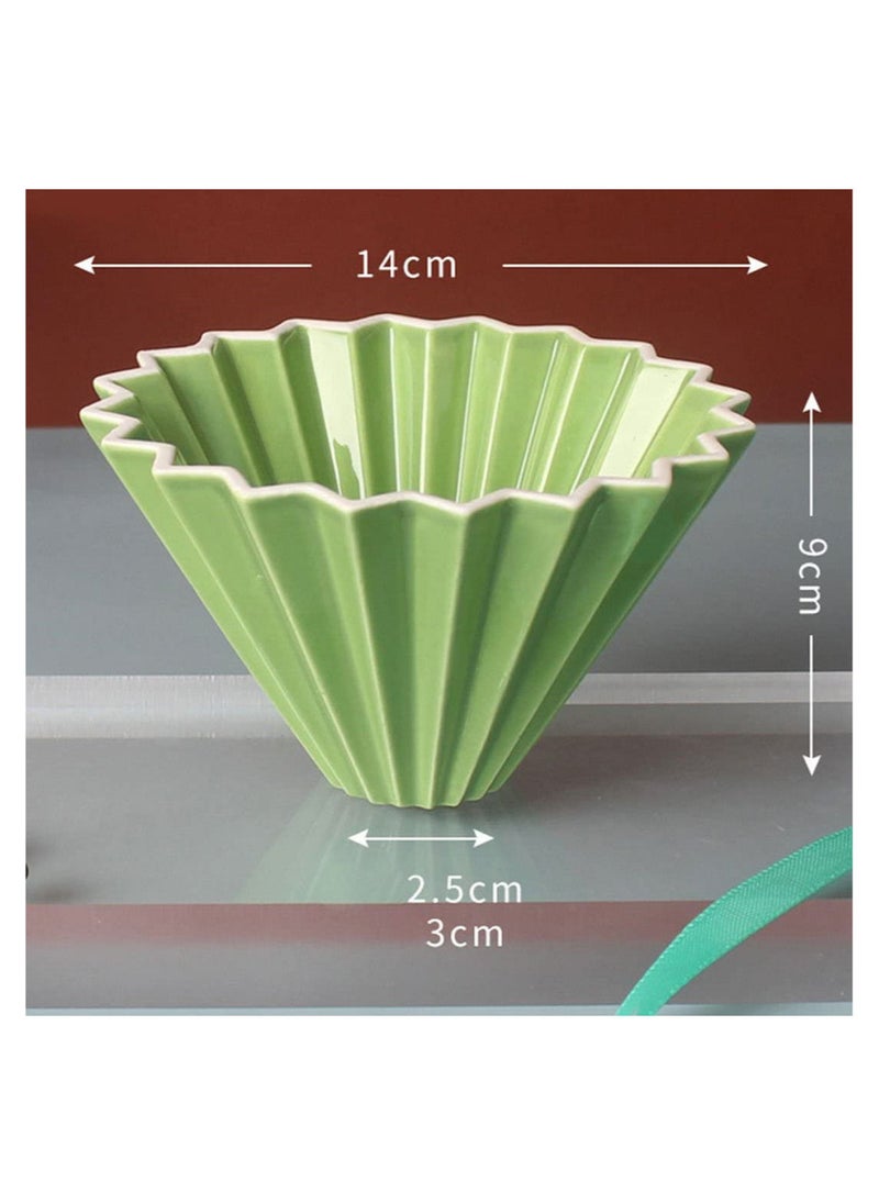 MIBRU Ceramic Coffee Dripper Origami Style Cone Filter Cup Reusable Pour Over Cafe Dripper for Home Office Restaurants 1 To 4 Cups  - Image 4