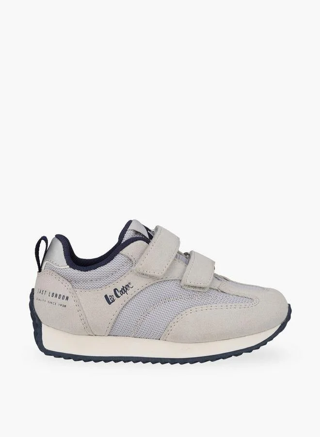 لي كوبر Boys Panelled Hook & Loop Ankle School Sneakers