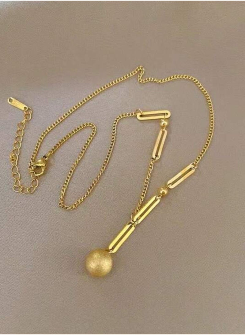 Elegant Stainless Steel Gold Plated Necklace For Women
