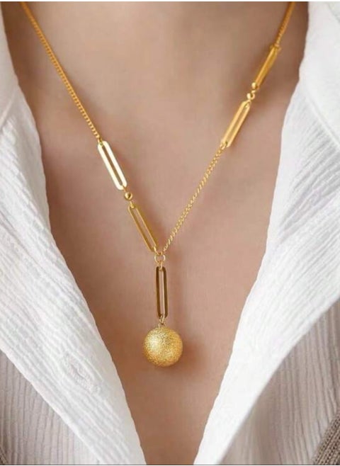Elegant Stainless Steel Gold Plated Necklace For Women