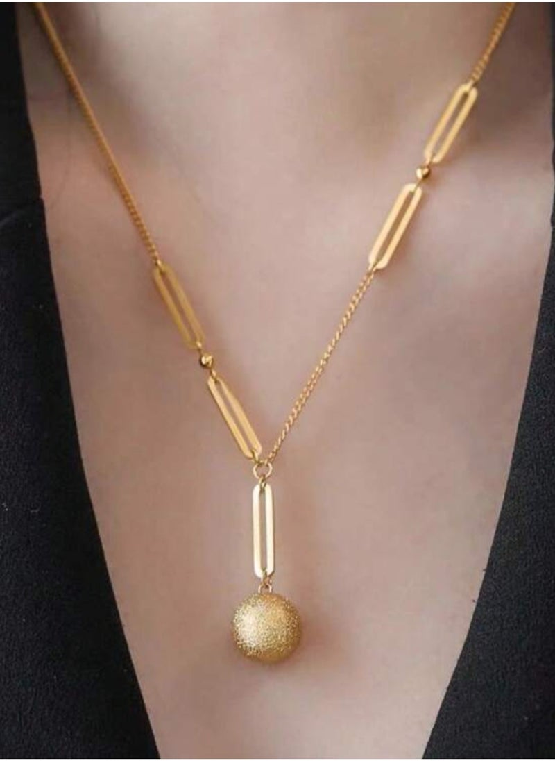 Elegant Stainless Steel Gold Plated Necklace For Women