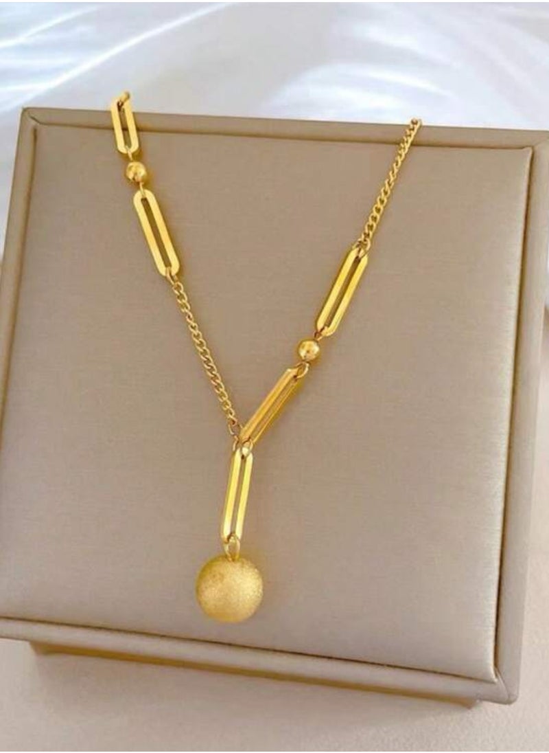 Elegant Stainless Steel Gold Plated Necklace For Women