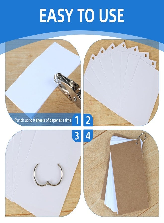 Oligei Single Hole Punch, 8 Sheet Capacity Hole Puncher, Paper Punch with 10P Binder Rings, Hole Puncher for Crafts, Scrapbooks (Blue) - Image 4