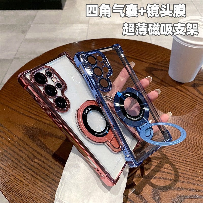 Magnetic Shockproof Electroplated Phone Case with Kickstand for Samsung Galaxy S26 Ultra S25 Plus - Image 2