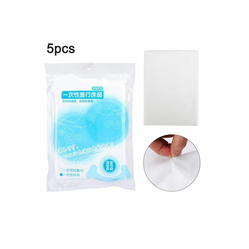 SOLARAE Children's Sheet Pillowcase Sets, 5pcs 120 x 200cm  Disposable Bed Sheets Bed Cover Portable Outdoor Hotel Bedding Supplies - Image 4