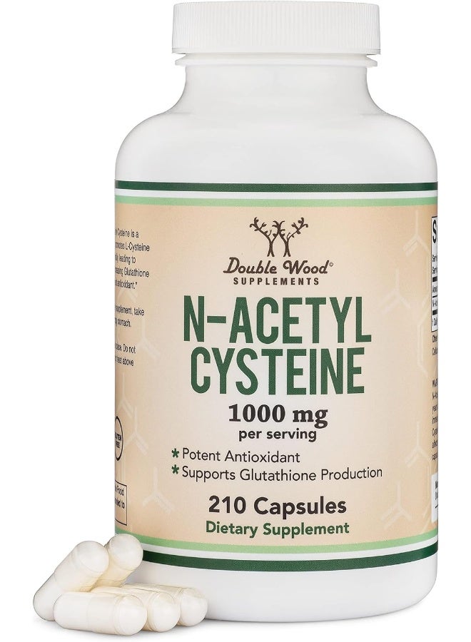 Double Wood Supplements NAC Supplement (N-Acetyl Cysteine) 1,000mg Per Serving, 210 Capsules (Third Party Tested, Manufactured in The USA) by Double Wood Supplements - Image 1