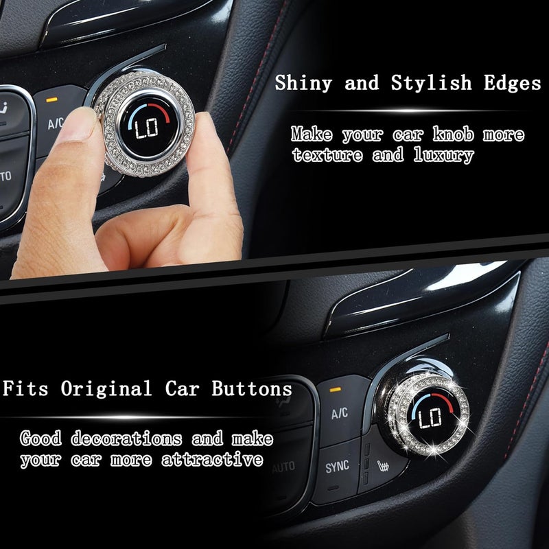 TOMALL Bling AC Air Conditioning Switch Cover Compatible with Chevy Equinox Malibu Trim Centre Console Climate Knob Cap Bling Interior Accessories for Car - Image 5