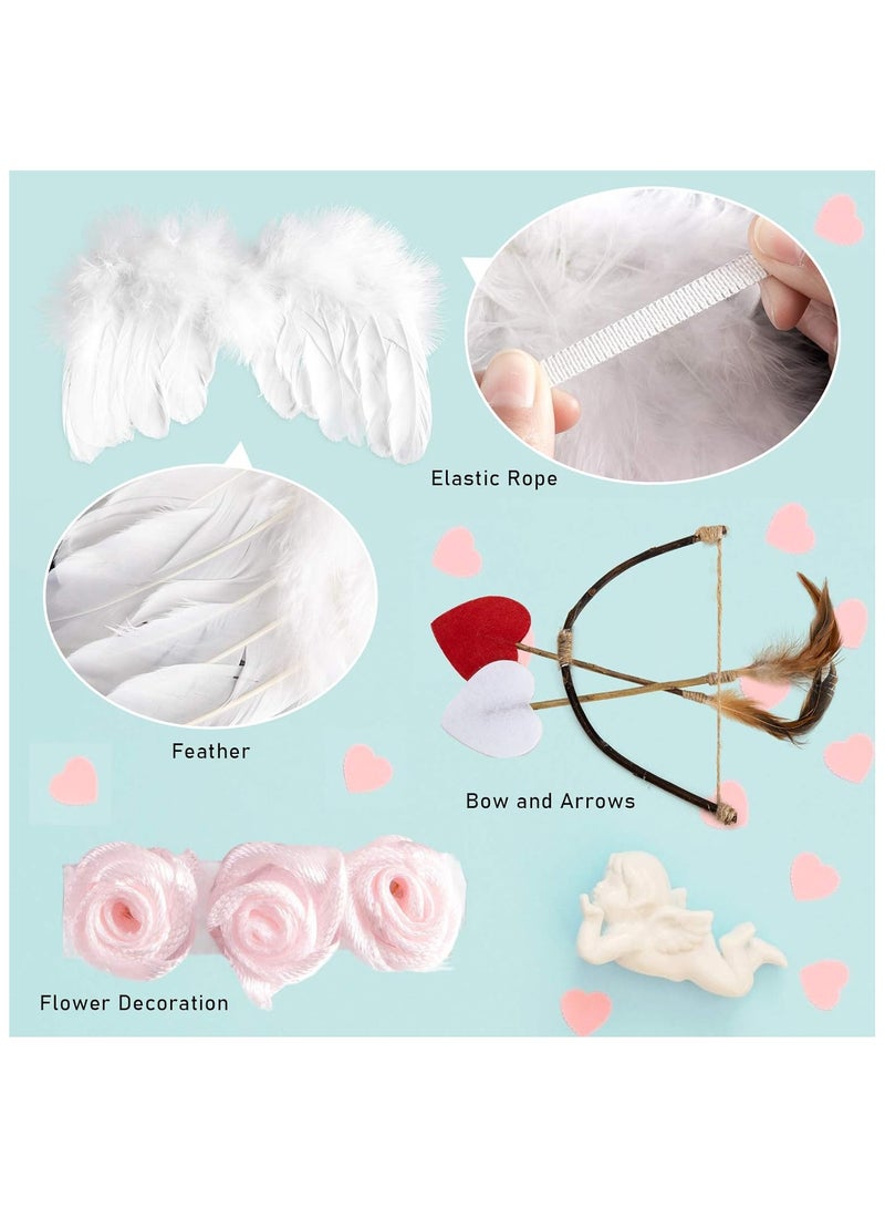 Baby Wings Newborn Baby Lovely White Feather Angel Wings with Headband Bow Swords Infant Cupid Costume Photo Prop Outfit Easter April Fools Day Gift - Image 3