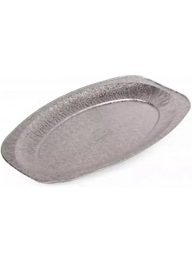 Day To Day Ecno Pack Disposable Aluminium Oval Platter Serving Tray 43X28cm- Pack of 5 - Image 1