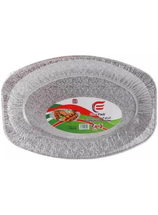 Day To Day Ecno Pack Disposable Aluminium Oval Platter Serving Tray 43X28cm- Pack of 5 - Image 2