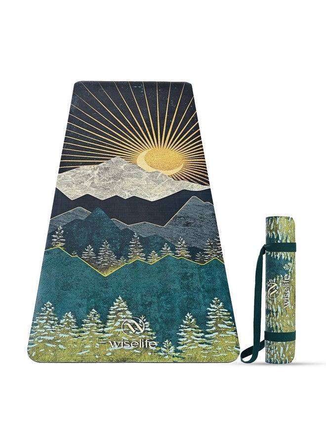 Wiselife PU Natural Rubber Yoga Mat + Carry Strap | Extra Thick Extra Long Extra Wide Exercise floor mat for Gym, Workout, Fitness, Yoga and Pilates | Arabian Night - 6mm - Image 1