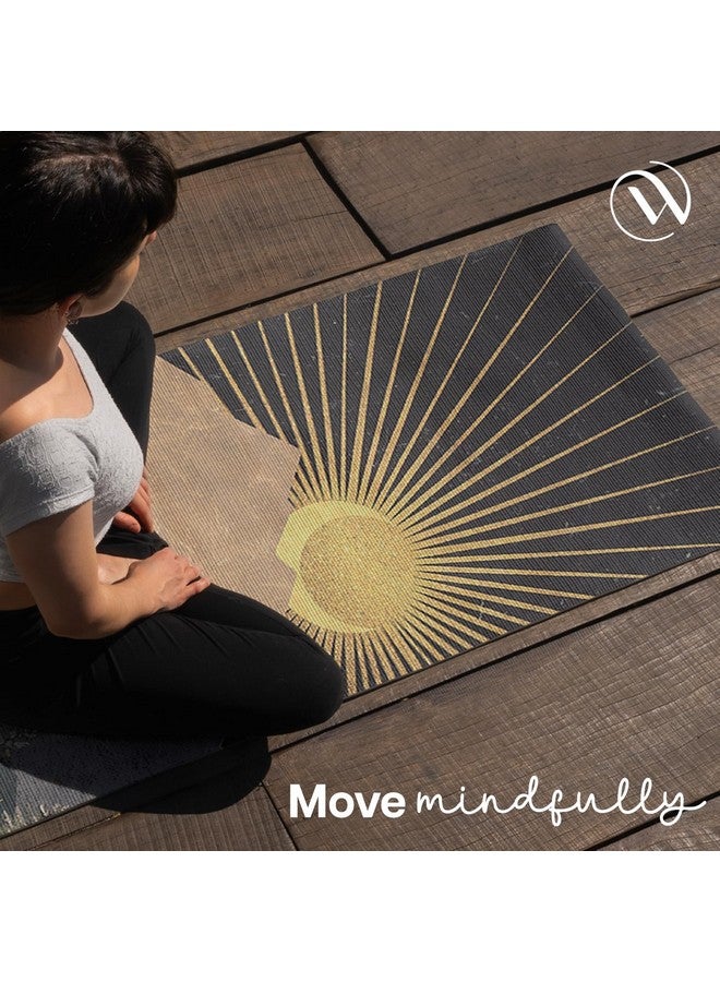 Wiselife PU Natural Rubber Yoga Mat + Carry Strap | Extra Thick Extra Long Extra Wide Exercise floor mat for Gym, Workout, Fitness, Yoga and Pilates | Arabian Night - 6mm - Image 5