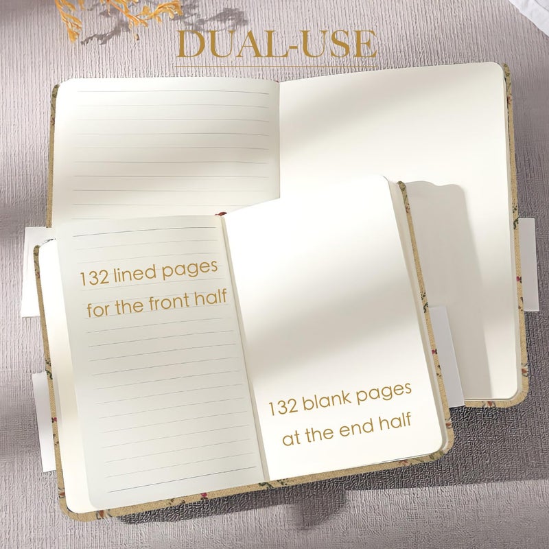 ipoul Pocket Journal, Floral Linen Notebook, Similar Embroidered, A6 Notebook, 4x6 Journal, Lay Flat, Hardcover, Lined & Unlined Sketchbook, White - Image 4