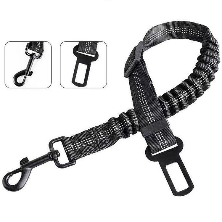 Generic Adjustable Dog Car Safety Belt Harness Black 