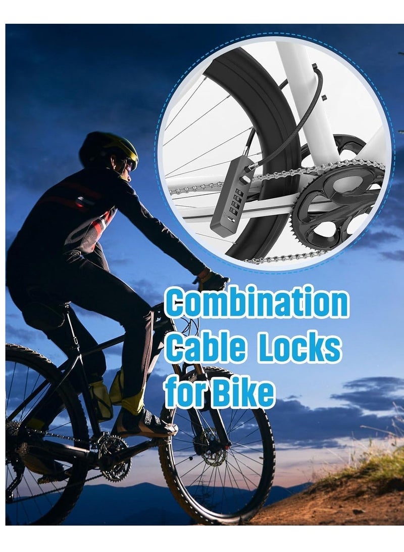 Combination Lock Cable Security Steel Cable Luggage Lock Weatherproof with Resettable Code, Braided Steel Coated Anti-Theft Cable Lock, Luggage Suitcase Gun Case Toolbox Helmet Gray 2.3Feet 5 mm - Image 4