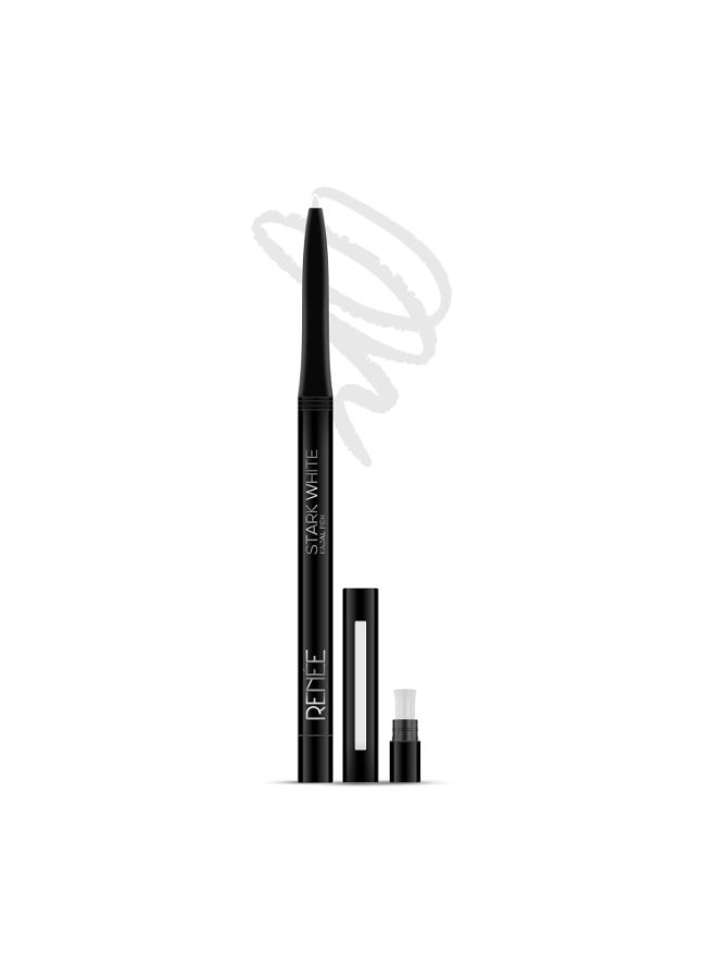 RENEE Kajal Pen with Sharpener - Stark White | 24 Hrs Stay | Long Lasting Kohl Pencil | Matte Finish | Rich Color Payoff | Smudge & Waterproof | One Swipe Application Formula | 0.35gm - Image 2