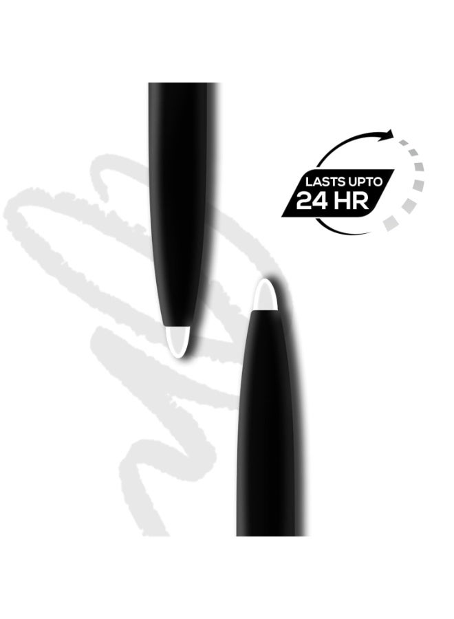 RENEE Kajal Pen with Sharpener - Stark White | 24 Hrs Stay | Long Lasting Kohl Pencil | Matte Finish | Rich Color Payoff | Smudge & Waterproof | One Swipe Application Formula | 0.35gm - Image 3
