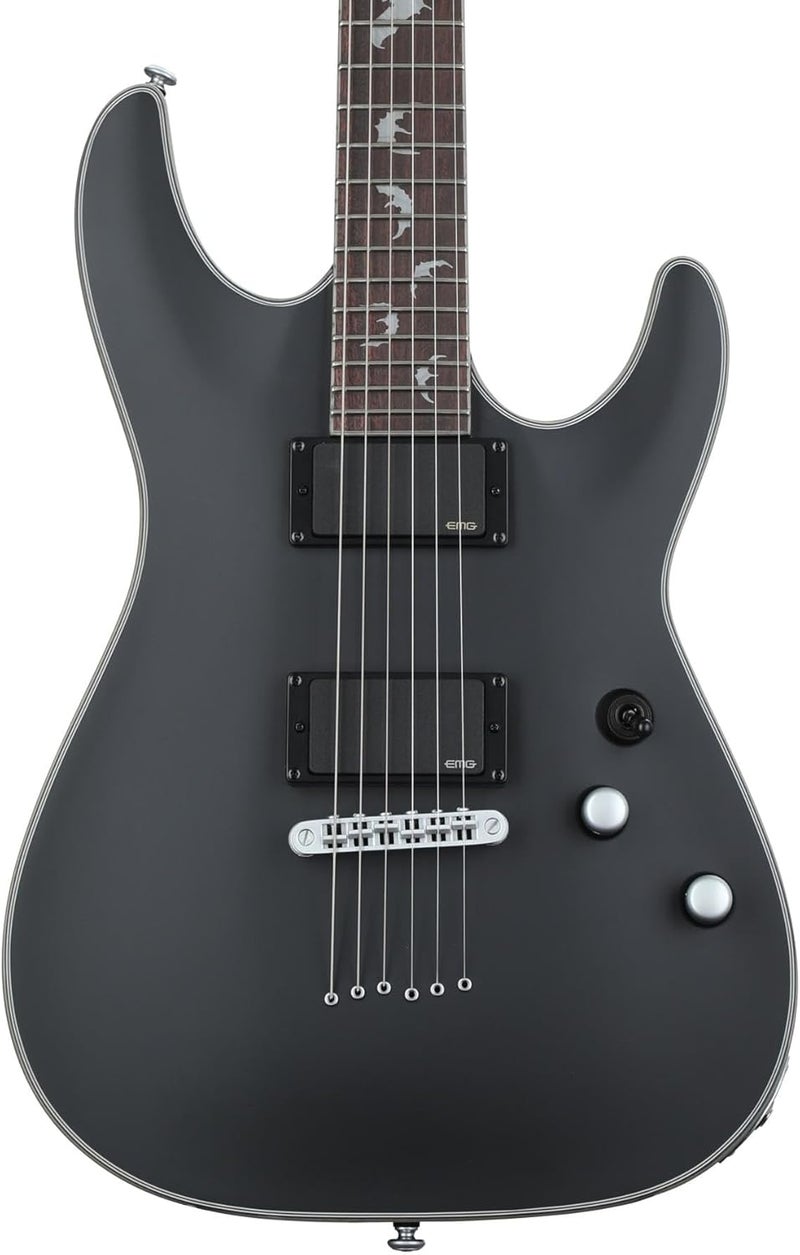 Schecter Damien Platinum 6 Electric Guitar - Satin Black - Image 1