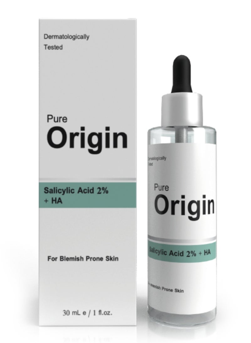 Pure Origin Salicylic Acid 2% + HA Serum 30ml – Clear & Hydrate Your Skin - Image 1
