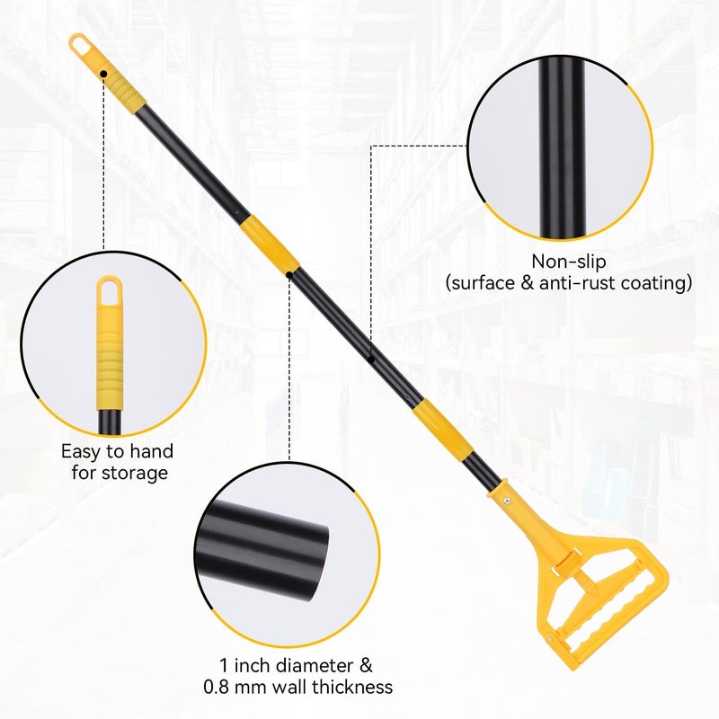 BeiLan Mop Handle Commercial Heavy Duty - 57 Inch Industrial Metal Mop Stick Replacement for Floor Cleaning - Professional Mops Head Replacement Holder - Image 2