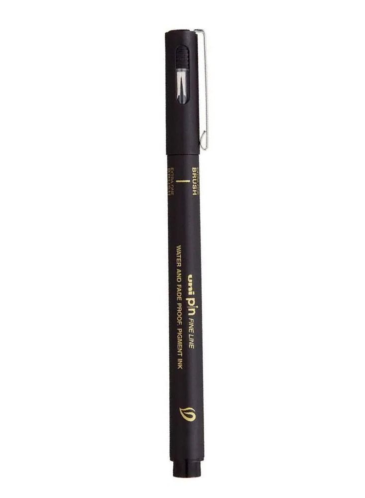 Uniball قلم رسم Unipin ذو فرشاة فائقة الدقة، قطعة واحدة، حبر أسود - Image 2