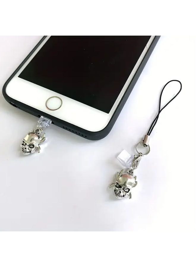 1pc Alloy Spider Skeleton Phone Dust Plug With Lobster Clasp Rope Multi Use Charm Protect Cell Phone Charging Port For iPhone 6 To 14 Promax Halloween Holiday Gift For Friends - Image 3