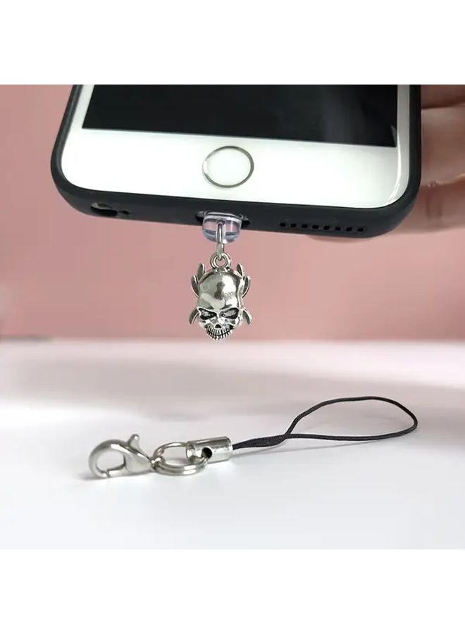 1pc Alloy Spider Skeleton Phone Dust Plug With Lobster Clasp Rope Multi Use Charm Protect Cell Phone Charging Port For iPhone 6 To 14 Promax Halloween Holiday Gift For Friends - Image 5