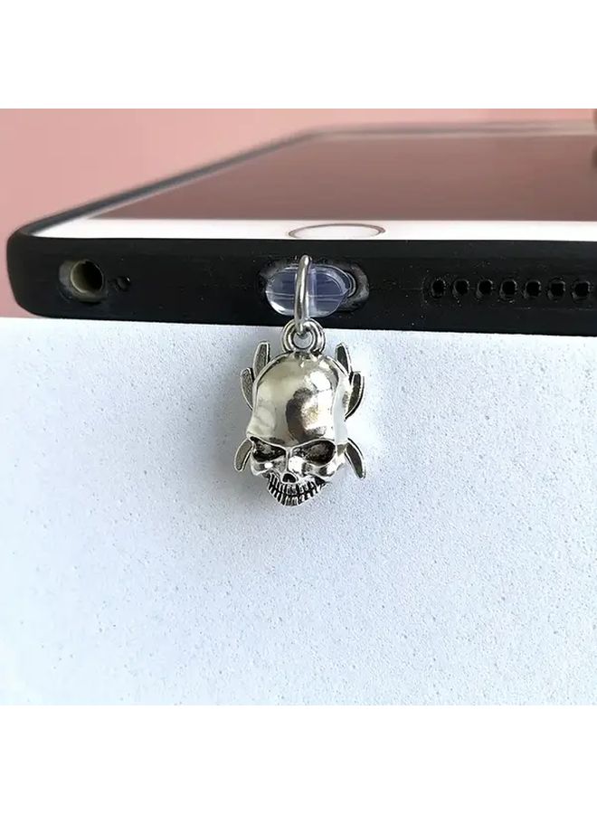 1pc Alloy Spider Skeleton Phone Dust Plug With Lobster Clasp Rope Multi Use Charm Protect Cell Phone Charging Port For iPhone 6 To 14 Promax Halloween Holiday Gift For Friends - Image 4