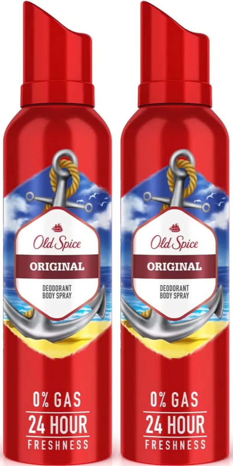Old Spice Original No Gas 24 hour Long Lasting Freshness Deodorant Perfume Body Spray For Men Set of 2 PCS Each 140ml