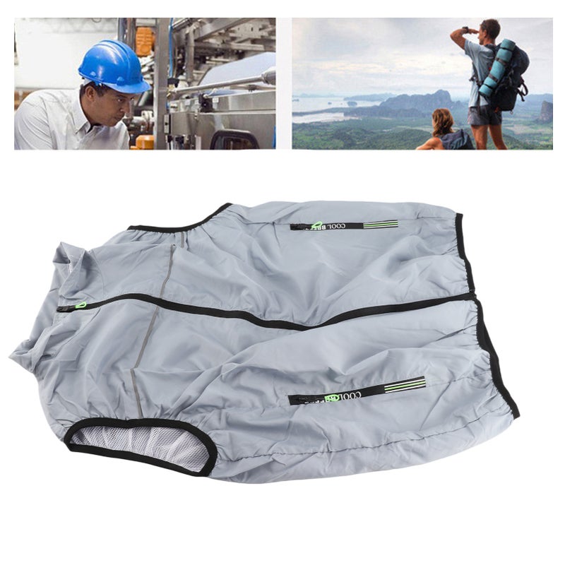 Cooling Vest with 2 Fans 3 Levels Adjustable Fast Cooling Circulation Air Conditioned Clothes for Hot Weather Work Gray L - Image 1