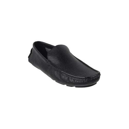 Mochi Men Black Casual Leather Driving Loafer Shoes UK/8 EU/42 (71-206) - Image 3
