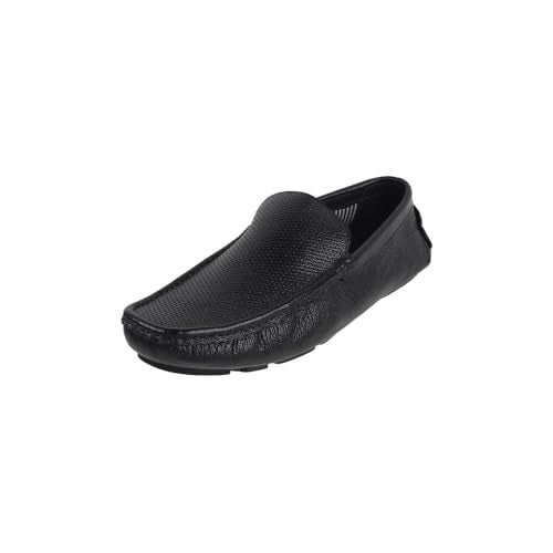 Mochi Men Black Casual Leather Driving Loafer Shoes UK/8 EU/42 (71-206) - Image 1
