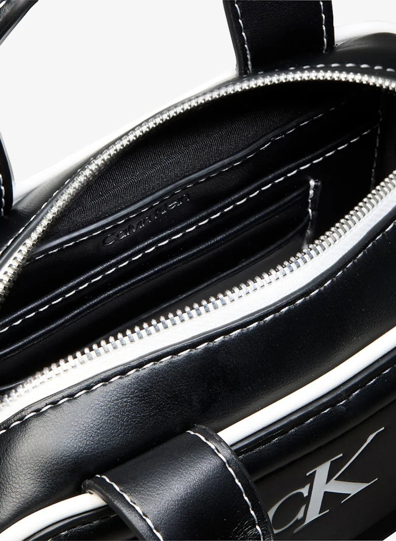 Calvin Klein Black Contrast Monogram Crossbody Bag for Women | Best Price UAE
