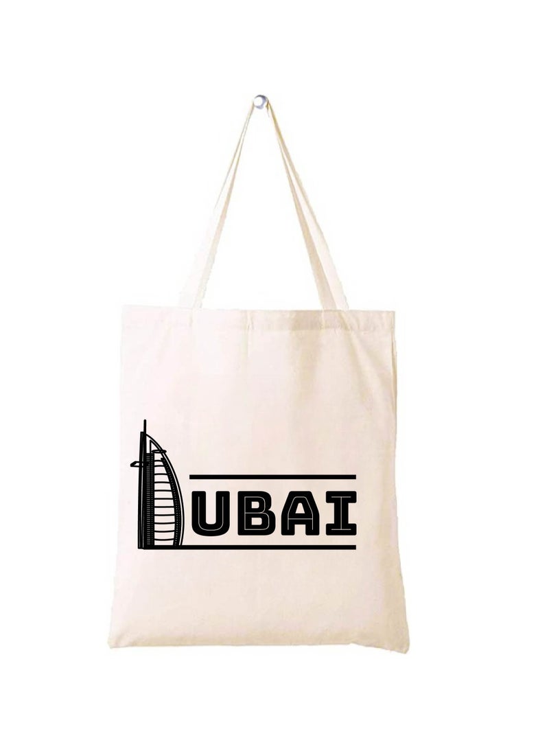 Cotton Tote Bag with Dubai Skyline Design - Eco-Friendly Souvenir and Travel Accessory - Great Gift and Travel Companion - Perfect for Shopping and Everyday Use - Image 1