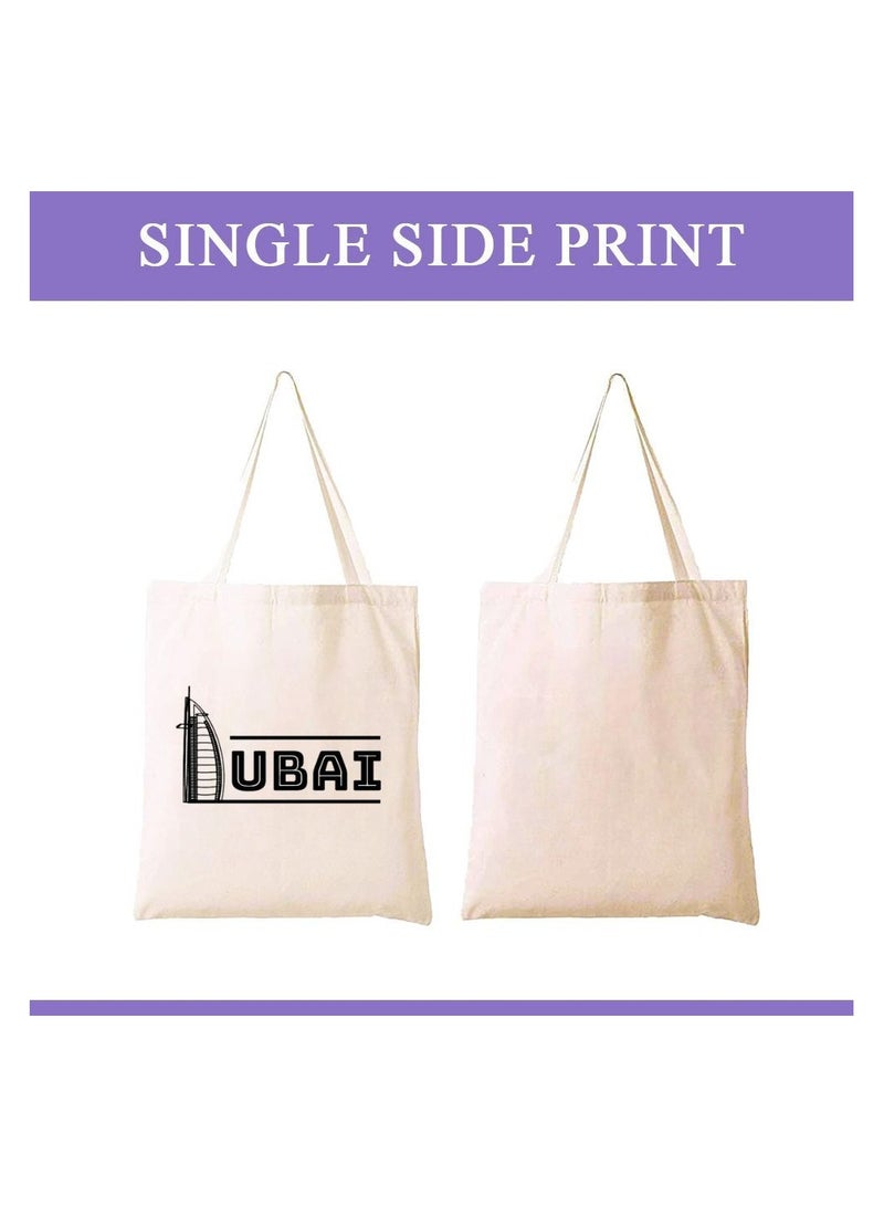 Cotton Tote Bag with Dubai Skyline Design - Eco-Friendly Souvenir and Travel Accessory - Great Gift and Travel Companion - Perfect for Shopping and Everyday Use - Image 5