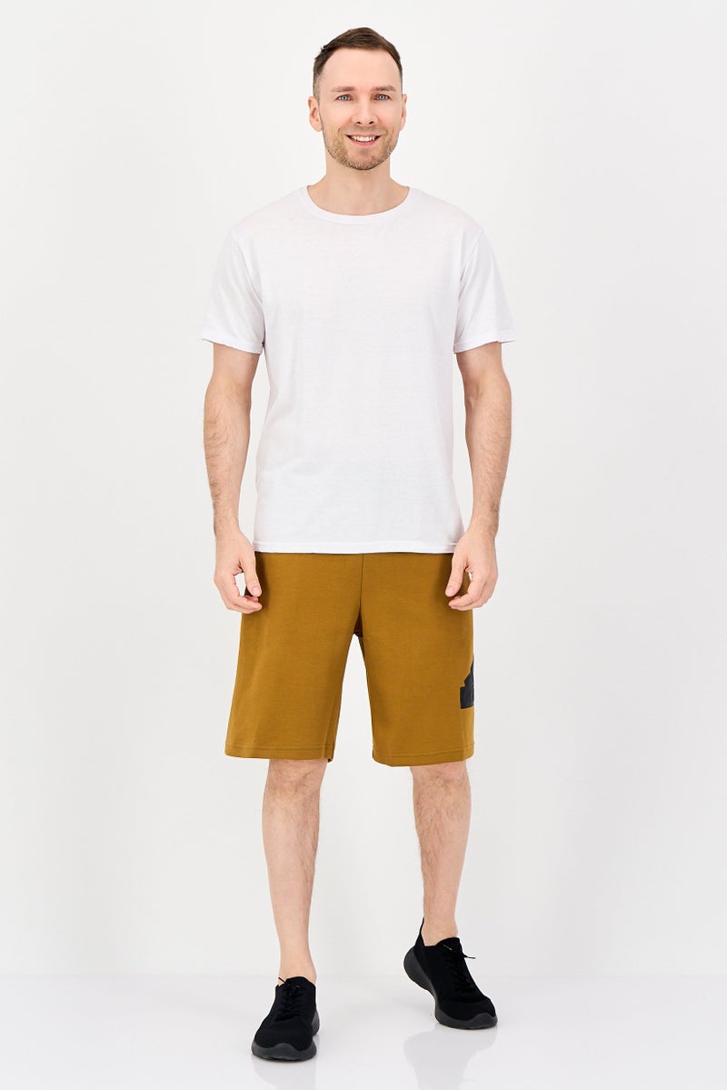 Adidas Men Sportswear Fit Brand Logo Outdoor Shorts, Brown - Image 4