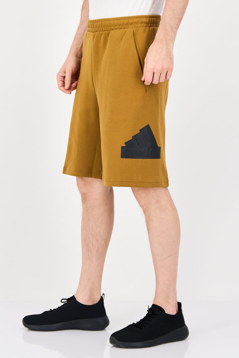 Adidas Men Sportswear Fit Brand Logo Outdoor Shorts, Brown - Image 2