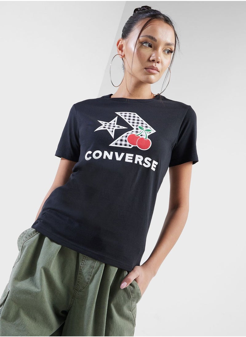 CONVERSE - Cherry Star Chevron Infill T-Shirt - Image 1