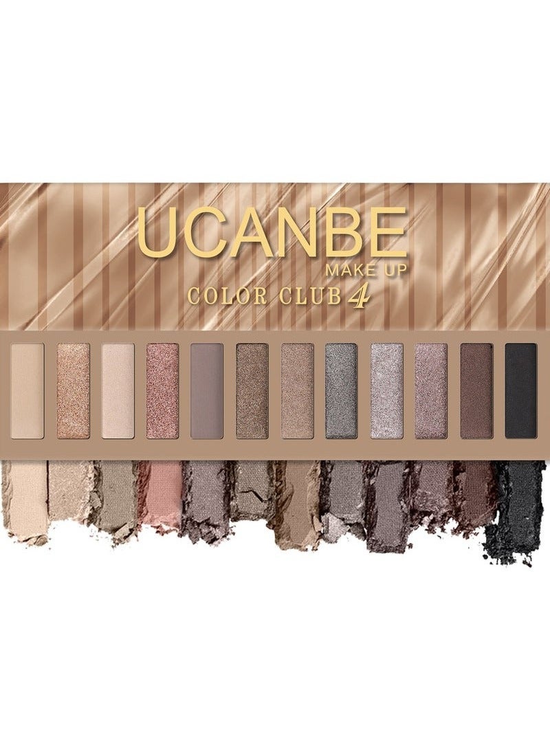 Ucanbe باليت ظلال العيون UCANBE بـ 12 لون غير لامع ولامع وبارل - Image 4