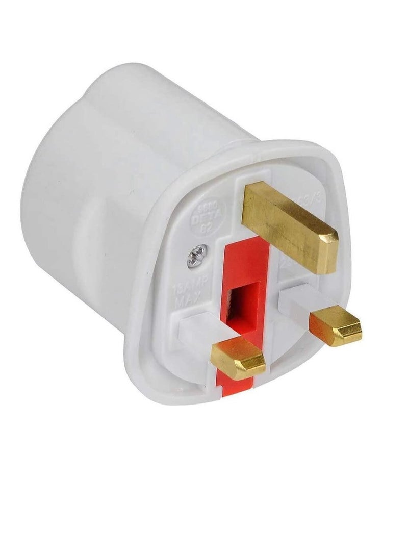 EU to UK Plugs Adapter British Plug to EU Schuko Female Plugs Power Converter 2 Pin Socket EU to UK Travel Adapter 13A 250V BS1362 FUSED Pack of 2 pcs - Image 1