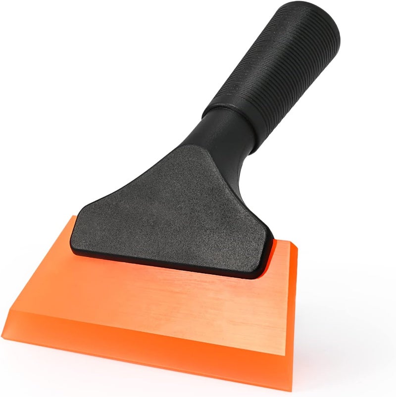 Ehdis Silicone Window Squeegee, Windscreen Squeegee, Car Shower Squeegee, Small for Car Window Cleaner, Bathroom, Kitchen, Cleaning Tool, 5 Inches, Orange - Image 1