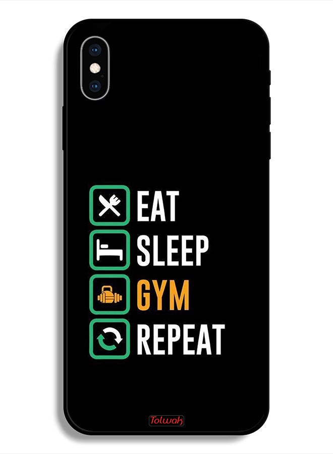 Tolwak Protective Case For Apple iPhone X Eat Sleep Gym Repeat - Image 1