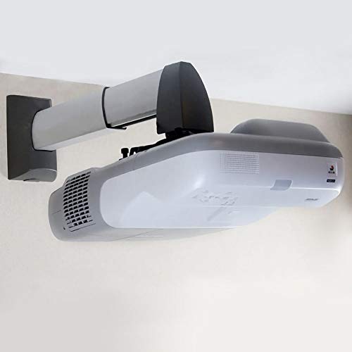 Cmple - Aluminum Short Throw Projector Wall Mount, Tilt & 360 Degree Swivel Wall Projector Bracket Mount with Telescopic Slide for LCD LED Projectors - Max 22lbs (Silver/Black) - Image 5