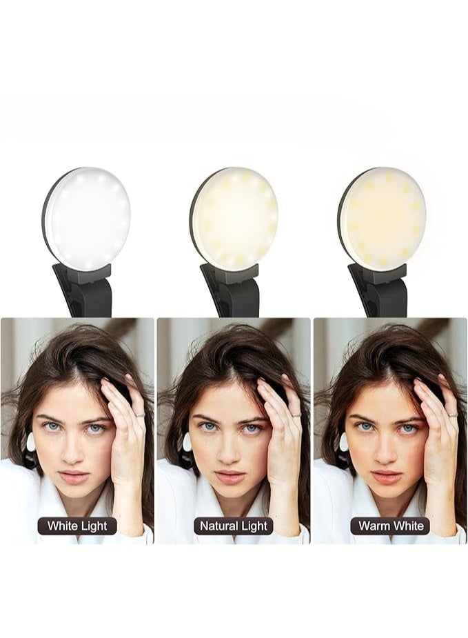 Clip-On Ring Selfie Light with 360° Rotation and 3 Brightness Levels – Suitable for Phones, Tablets, Laptops – Ideal for TikTok, Vlogs, and Webcam Use - Image 3