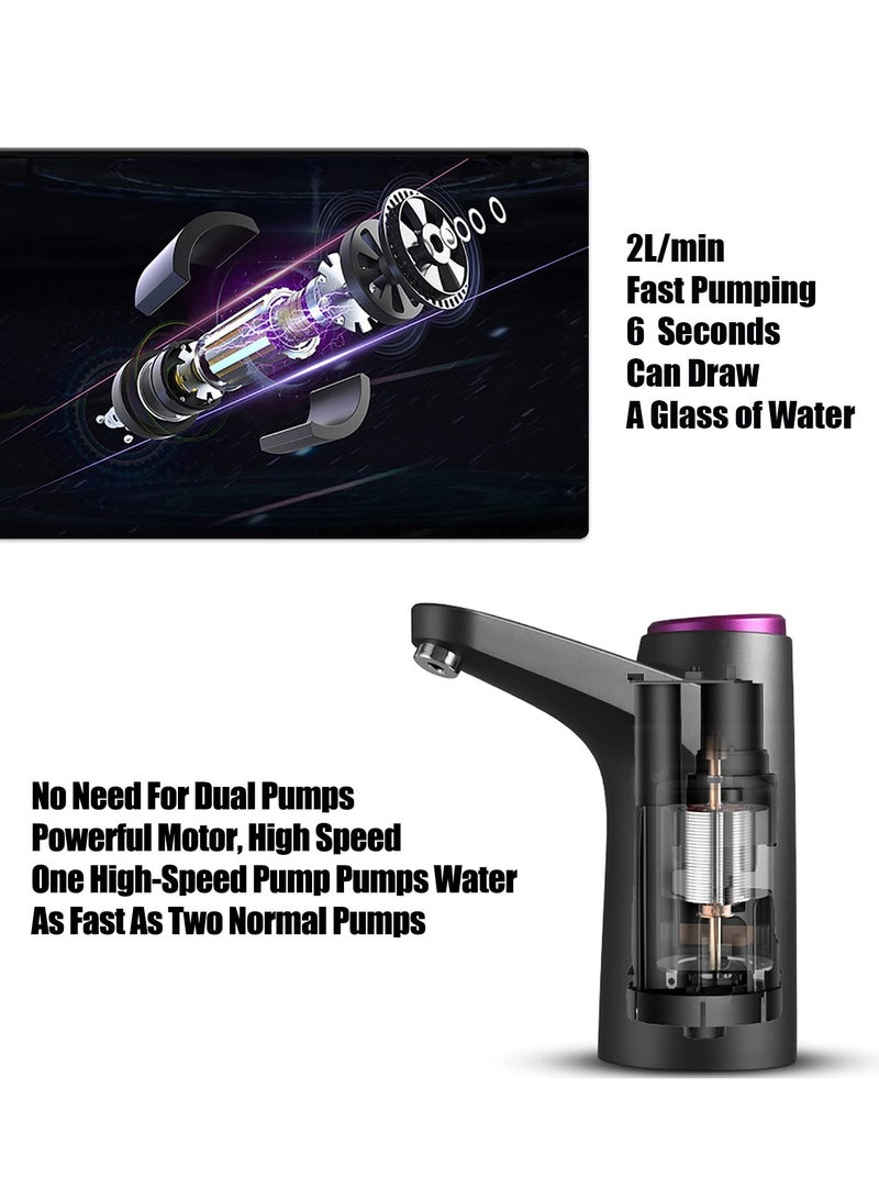 Water Dispenser Pump for 5 Gallon Bottle Free Quantitative Drinking Water Pump Portable USB Charging Electric Bottle Pump Multipurpose Dispenser for Home Camping - Image 4