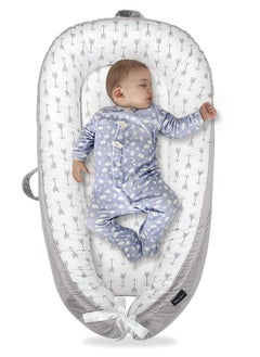 Little Story Soft Breathable Fiberfill Newborn Lounger Bed - Arrow Grey  - Image 2