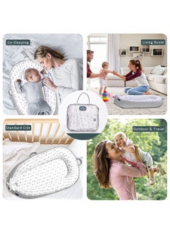 Little Story Soft Breathable Fiberfill Newborn Lounger Bed - Arrow Grey  - Image 5